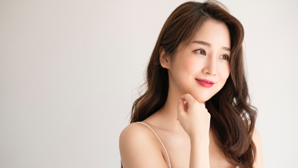 Korean lady with good skin