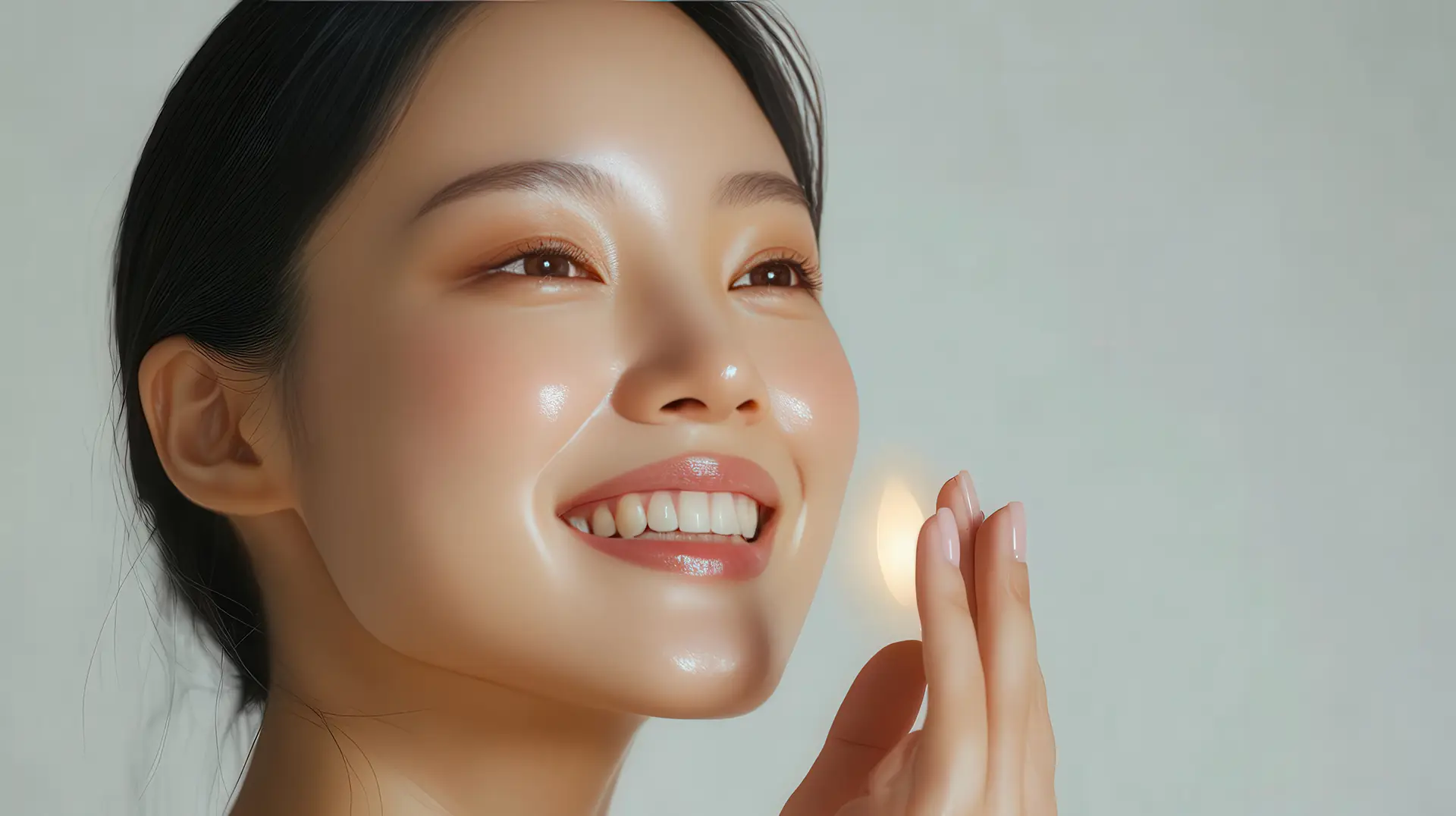 Asian woman with smooth and glowing skin